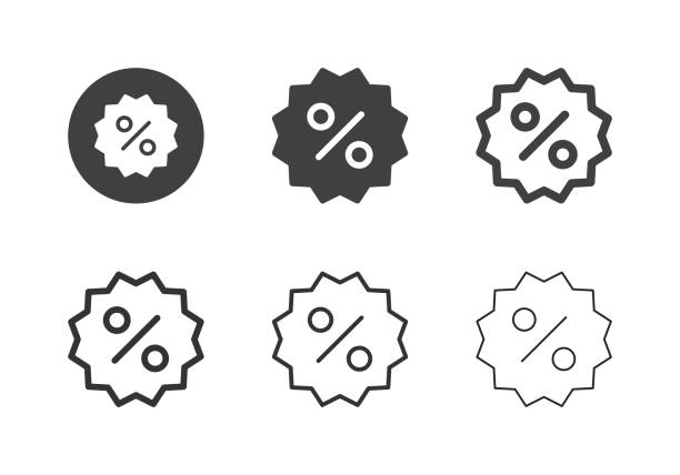 discount label icons multi series vector eps file.